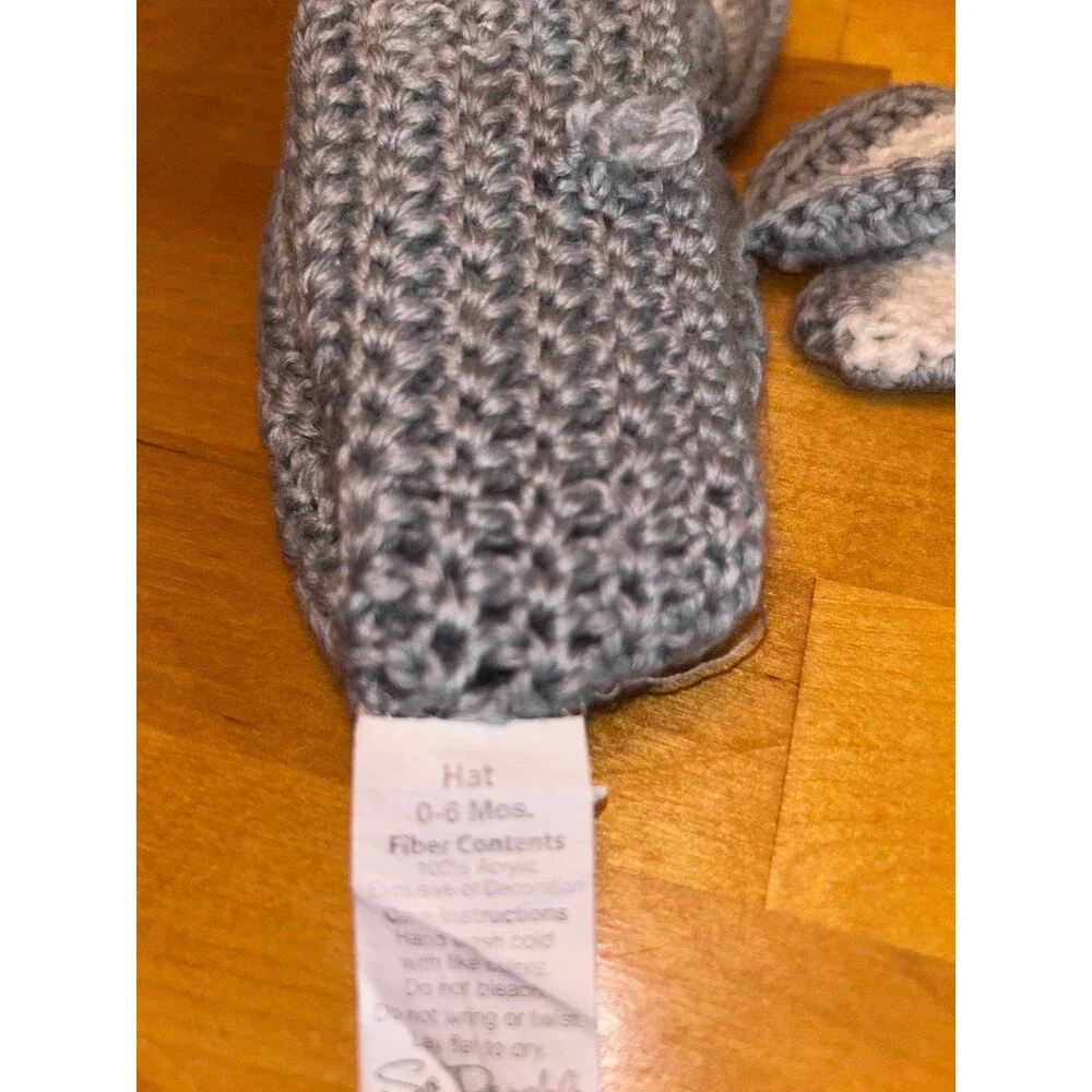 Gray Knit Bunny Hat 0-6 Months